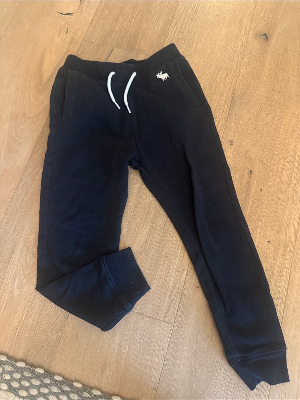 abercrombie kids navy blue logo jogger sweatpants